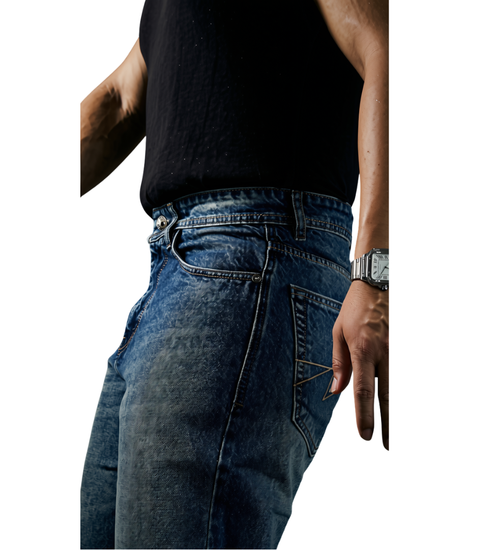 Roman XII Cyclops Heritage jeans - waist and pocket detail close-up