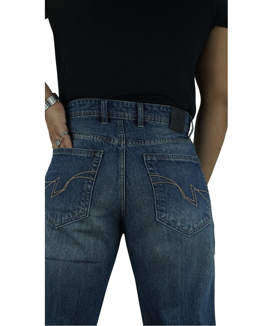 Roman XII Cyclops Heritage jeans - back pocket detail with contrast stitching